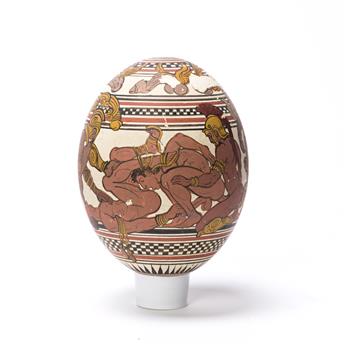 YANNIS NOMIKOS (1949 - ) Untitled (Painted Ostrich Egg).